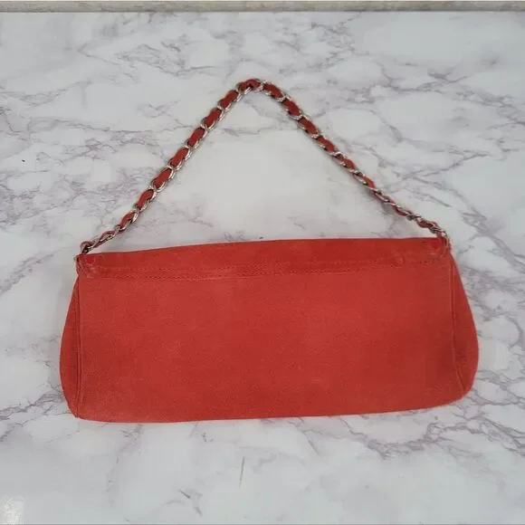 Banana Republic Y2K Red Suede Mini  Shoulder Bag or Clutch - Picture 2 of 13